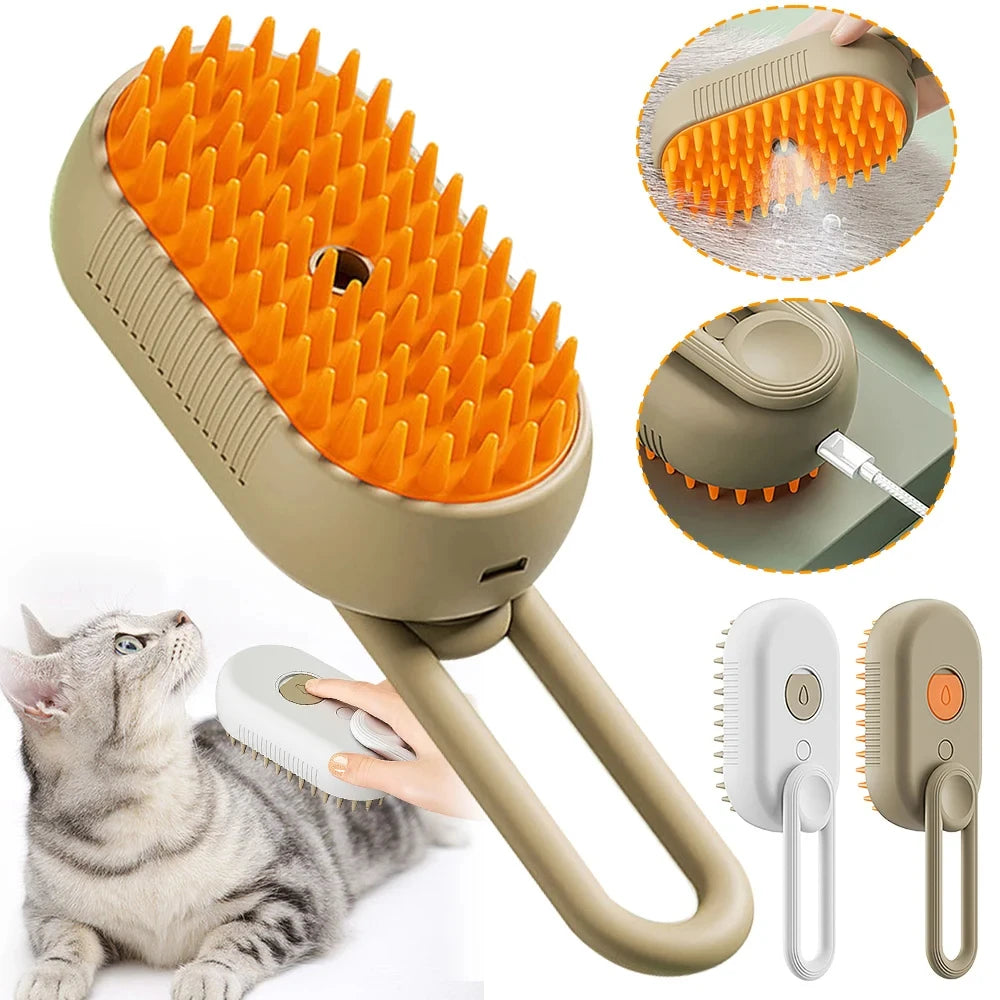 SteamPaw™ – The Revolutionary 3-in-1 Cat Grooming Brush