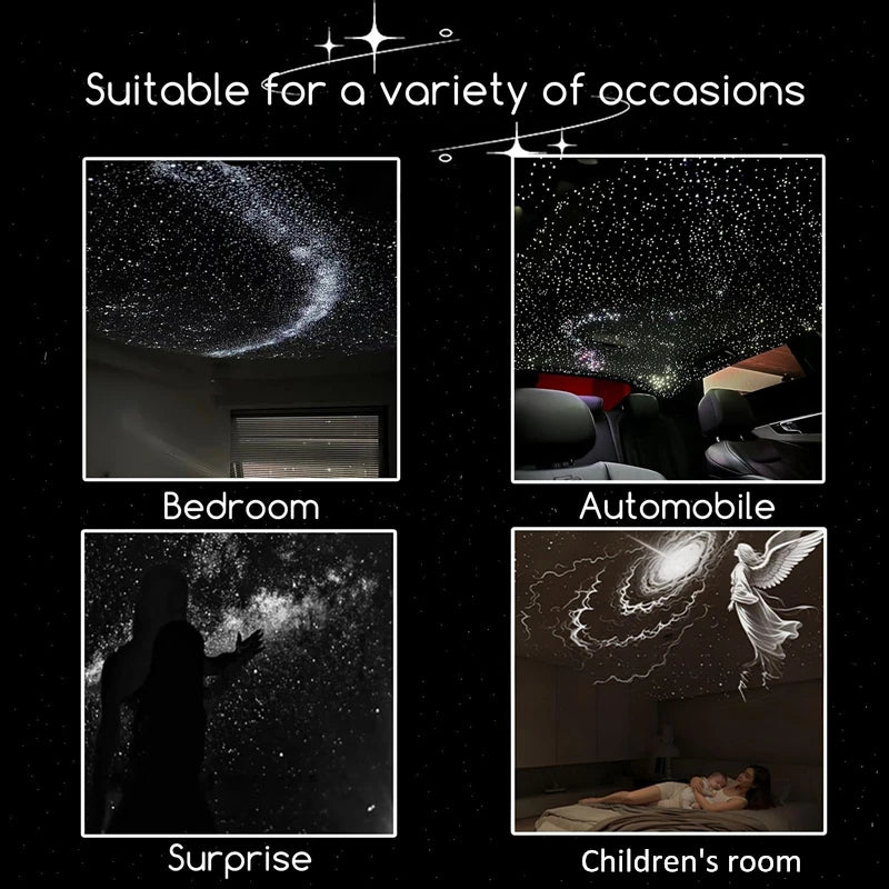 24 in 1 USB HD Galaxy Star Projection Lamp Night Sky LED Atmosphere Light Bullet Head Cool White Dimmable 3 Modes Plug Play