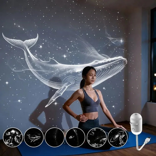 24 in 1 USB HD Galaxy Star Projection Lamp Night Sky LED Atmosphere Light Bullet Head Cool White Dimmable 3 Modes Plug Play